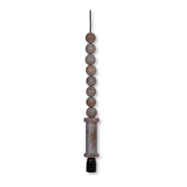 Hanglamp houten beads grijs hout vergrijsd  bollen ballen ketting lamp