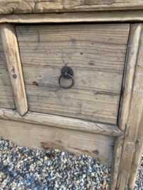 Oud houten Sidetable haltafel met 2 lades ladekast sideboard landelijk stoer