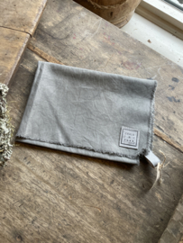 Prachtige shabby linnen doek keukendoek decoratie met leren lusje chalk -n- flax
