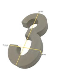 huisnummer beton 30 cm
