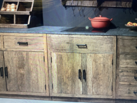 Truckwood railway houten keukenelement keuken buitenkeuken voor inductie kookplaat inclusief granieten hardstenen blad landelijk stoer
