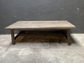Landelijke vergrijsd houten salontafel tafel 150 x 70 x H46 cm