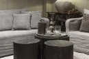 Zwart rond houten bijzettafel bijzettafeltje tafel tafeltje salontafel ronde tafeltjes landelijk stoer 40 x 45 cm