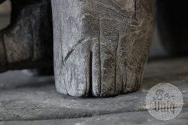 Oud antiek vergrijsd houten beeld olifant tafeltje origineel oud  landelijk stoer