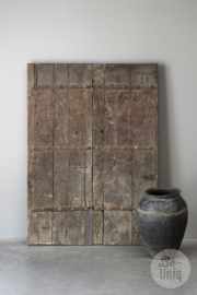 Prachtige grote oude houten deur poort wandpaneel wanddecoratie landelijk stoer 170 x 110 cm