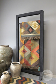 Groot Zwart houten rek carpet rek plaid rek kleed kamerscherm roomdivider handdoekrek kledingrek
