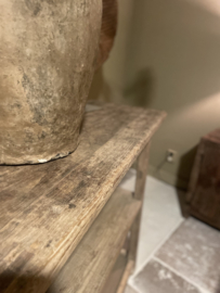 Oud vergrijsd houten Sidetable met onderplank legplanken landelijk 119 cm