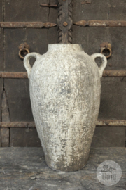Oude stenen kruik vaas pot landelijk stoer 50 x 34 x 28 cm