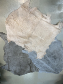Nieuwe geitenhuid vacht beige grijs