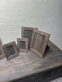 Oud houten Fotolijst fotolijstje sloophout  lijstje landelijk vintage doorleefd hout maat S