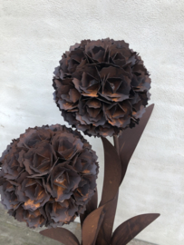 Grote metalen bloem 125 cm tuindecoratie roest lelie tulp roest groot