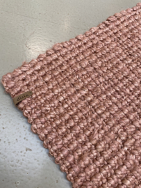 Grof jute deurmat doormat oud roze old roze pink 120 x 70 cm  landelijk dixie  anti-slip