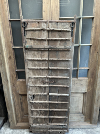 Gave unieke oude houten deur met metalen details beslag wandpaneel (2 x beschikbaar) poorten deuren panelen wanddecoratie poort