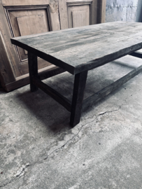 Landelijke oud vergrijsd houten salontafel tafel 150 x 70 cm stoer sober