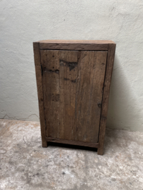 Stoer oud truckwood Railway houten kast kastje 1 deurs landelijk H100x D40 x B60 cm