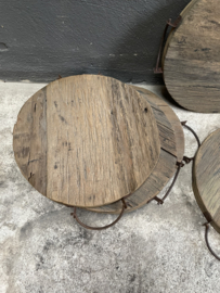 Grote ronde houten broodplank met handvaten dienblad 35 cm rond snijplank kaasplank landelijke stijl rond