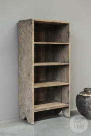 Stoer origineel oud houten schap rek kast landelijk 120 x 54 x 32 cm