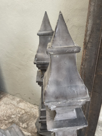 Hoffz mega grote oude metalen pinakel ornament grijs H134 cm landelijk stoer