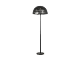 Metalen vloerlamp staande lamp 160 x 50 cm industrieel vintage landelijk zwart grijs stoer korf