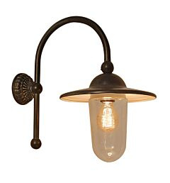 Zwarte buitenlamp lantaarn Piavon zwart stallamp piavon tierlantijn wandlamp  incl glazen stolp