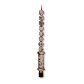 Hanglamp houten beads wit doorgeschuurd bollen ballen ketting lamp