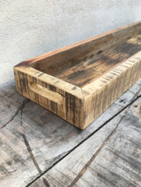 Oud truckwood houten tray dienblad schaal bak landelijk stoer robuust industrieel