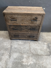 Stoer railway houten meubel dressoir sidetable kast 80x 40x H80cm wandmeubel landelijk industrieel