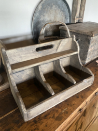 Stoere houten gruttersbak vakkenbak vakken schap trog bak keuken landelijk