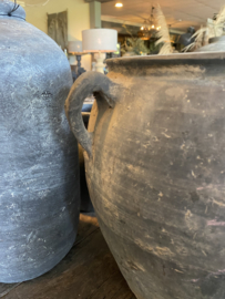 Oude stenen Grijze pot 30cm hoog grijs potje nr1 kruik vaas bloempot