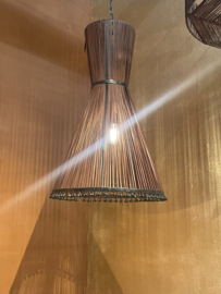 Hoffz Mazu hanglamp metal leather metaal leer landelijk vintage oosters