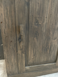 Vintage Oud houten kast meidenkast kastje oud hout 1 deurskast keukenkast halkastje landelijk industrieel