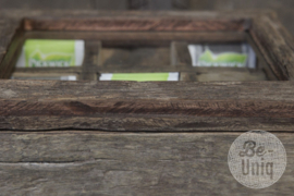 Railway truckwood Houten Theedoos tea box landelijk stoer kist glas