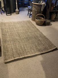 Heel grof jute kleed vloerkleed 230 x 160 cm dixie deurmat carpet tapijt landelijk stoer vintage boho rug