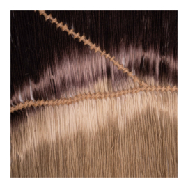 Wandkleed tapijt wol wandhanger 91 x 73 cm grijs beige naturel waanka Nieuw-zeelandse wol jute