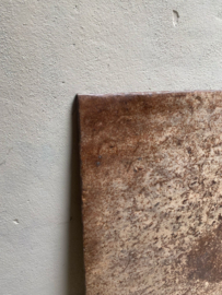 Groot Metalen wandpaneel wanddecoratie lijst urban vintage landelijk stoer industrieel grijs bruin 96 x 96 cm