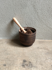 Nieuwe nostalgische losse houten bloempotborstel borstel ( wcborstel toiletborstel ) hout brocant landelijk bloempotborstel nostalgie