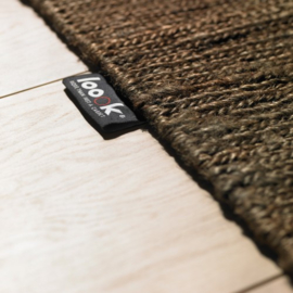 Groot vlakgewoven 100 % hennep vloerkleed kleed carpet karpet brown 250 x 350 cm