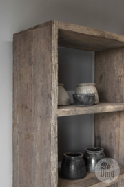 Stoere vergrijsd houten kast Railway truckwood boekenkast legkast linnenkast badkamerkast keukenkast servies rek schap vakkenkast Roomdivider 200 x 80 x 40 cm SEP