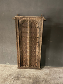 Prachtig oud vergrijsd houten deur paneel luik poort wandpaneel 133 x 59 x 9 cm landelijk stoer industrieel vintage hout oosters