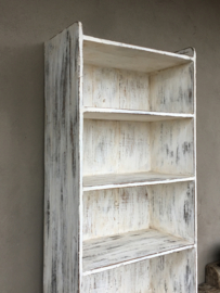 Oud wit houten schap rek Schoenenrek keukenrek vintage boekenkast wit schap rek kastje planken keukenrek kast planken landelijk bakkersrek broodrek boerenkeuken winkelkast keukenkast whitewash