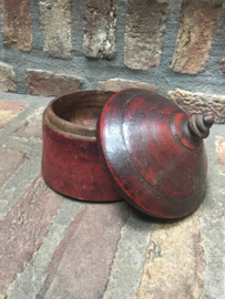 Oude grote houten Birma box doos tabacco vintage doos trommel hout vintage