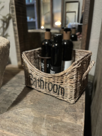 Vergrijsd rotan rieten mandje bathroom landelijk