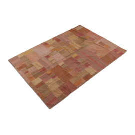 Wanddecoratie wandkleed kelim patchwork 252 x 173 cm terra