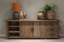 Stoer oud vergrijsd truckwood railway dressoir 220 x 45 x H81 cm televisiemeubel televisiekast stoer landelijk industrieel Oss