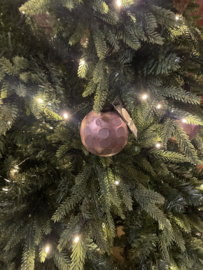 Prachtige rozé champagne polkadots kerstbal Ptmd