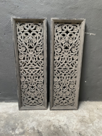 Stoer landelijk oud houten wandpaneel ash grey grijs grijze 90 x 30 cm luik wandornament wanddecoratie hout panelen luiken