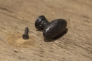 Gietijzeren deurknopje knopje greepje deurknop ovaal massief zwart grijs metaal landelijk stoer industrieel vintage urban