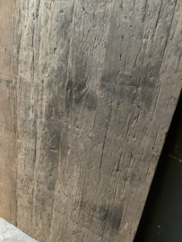 Oud vergrijsd houten los tafelblad landelijk stoer 240 x 95 x 7 cm teakhout