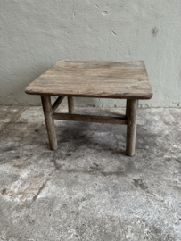 Vergrijsd houten tafel tafeltje bijzettafel bijzettafeltje salontafel 60 x 63 x H45 cm landelijk