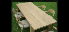 Landelijke houten Tuintafel eettafel tafel 200x100 cm landelijk stoer outdoor